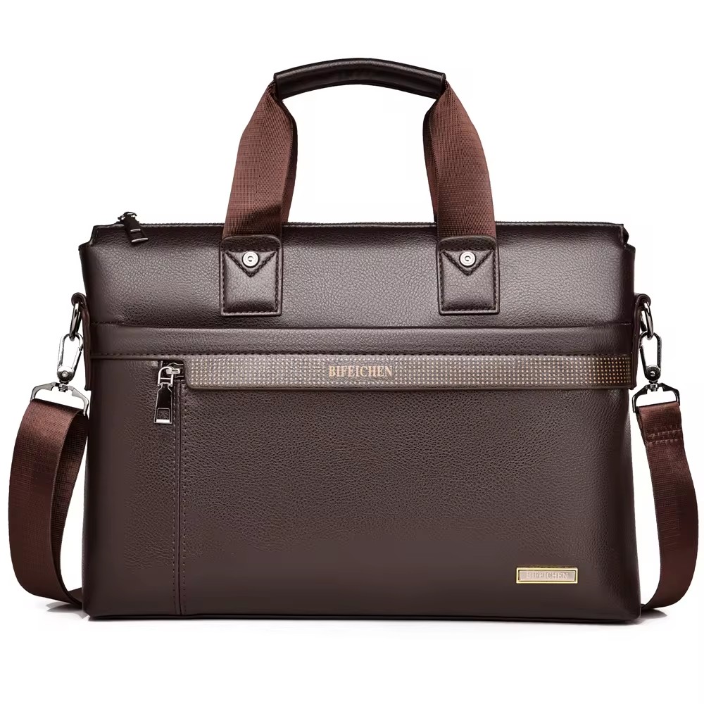 Leather Work Laptop Bag - 2026 ใหม่กระเป๋าเอกสารผู้ชายคุณภาพสูงธุรกิจแบรนด์ที่มีชื่อเสียง PU หนังกระเป๋าสะพายไหล่กระเป๋าถือสำนักงาน A4 เอกสารกระเป๋าแล็ปท็อป