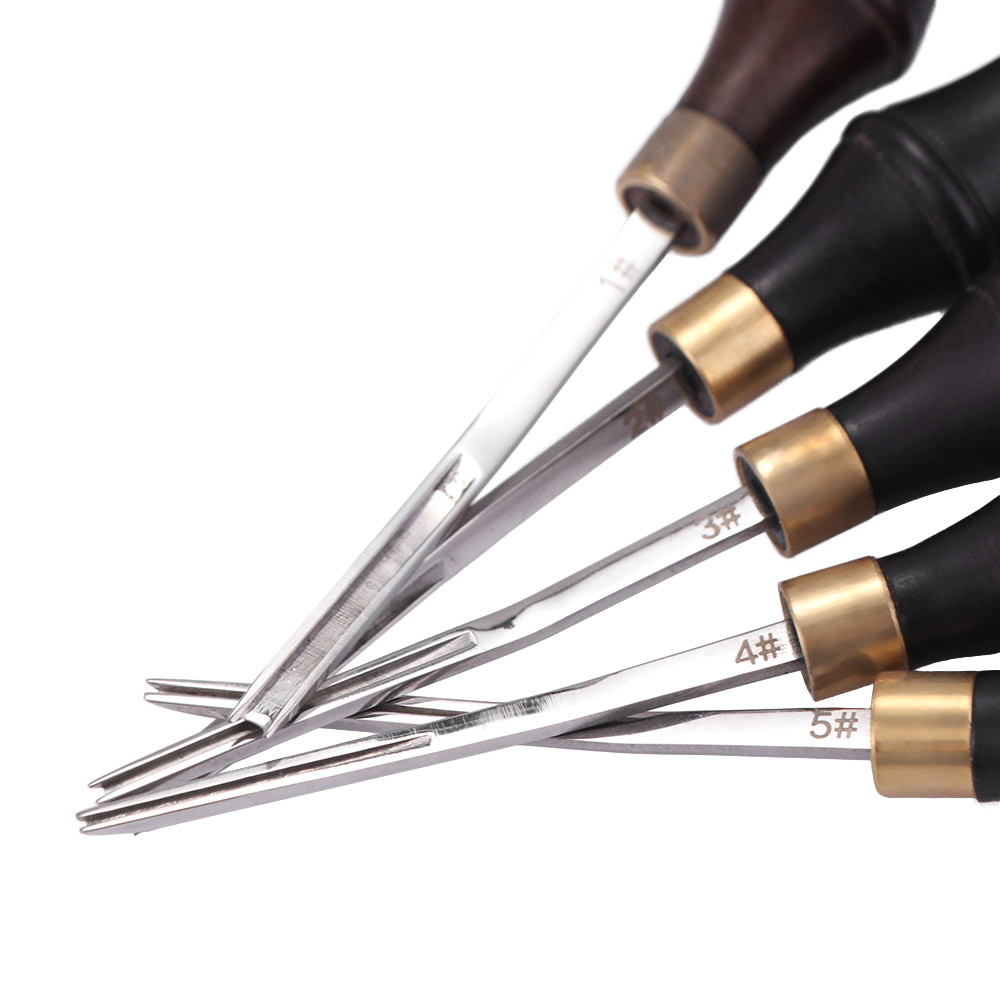 Leather Edge Beveler - เครื่องมือลบคมหนังแบบมืออาชีพ ด้ามจับไม้ใช้งานได้จริง ปากกว้าง พกพาสะดวก