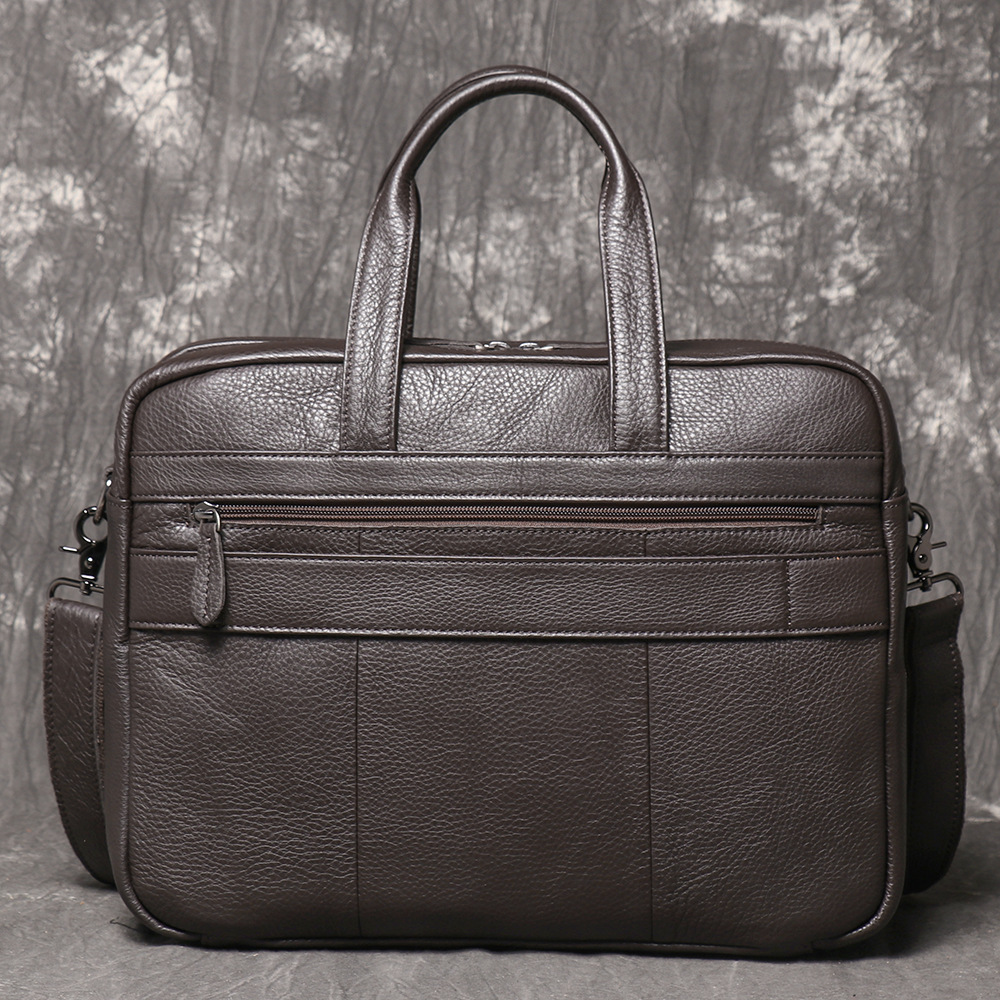 กระเป๋าเอกสารหนังแท้สำหรับผู้ช - Leather Work Laptop Bag บทวิจารณ์และราคา