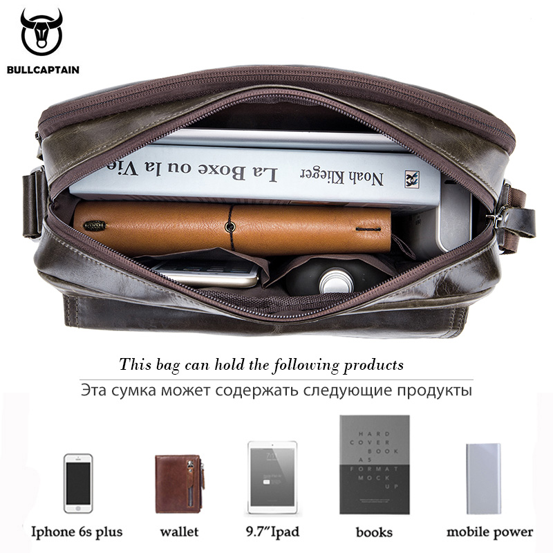 BULLCAPTAIN ของแท้หนังผู้ชายกร - Leather Work Laptop Bag บทวิจารณ์และราคา
