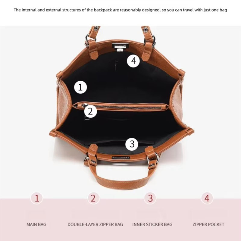 กระเป๋าถือผู้หญิงขนาดใหญ่ หนัง - Leather Work Handbag บทวิจารณ์และราคา