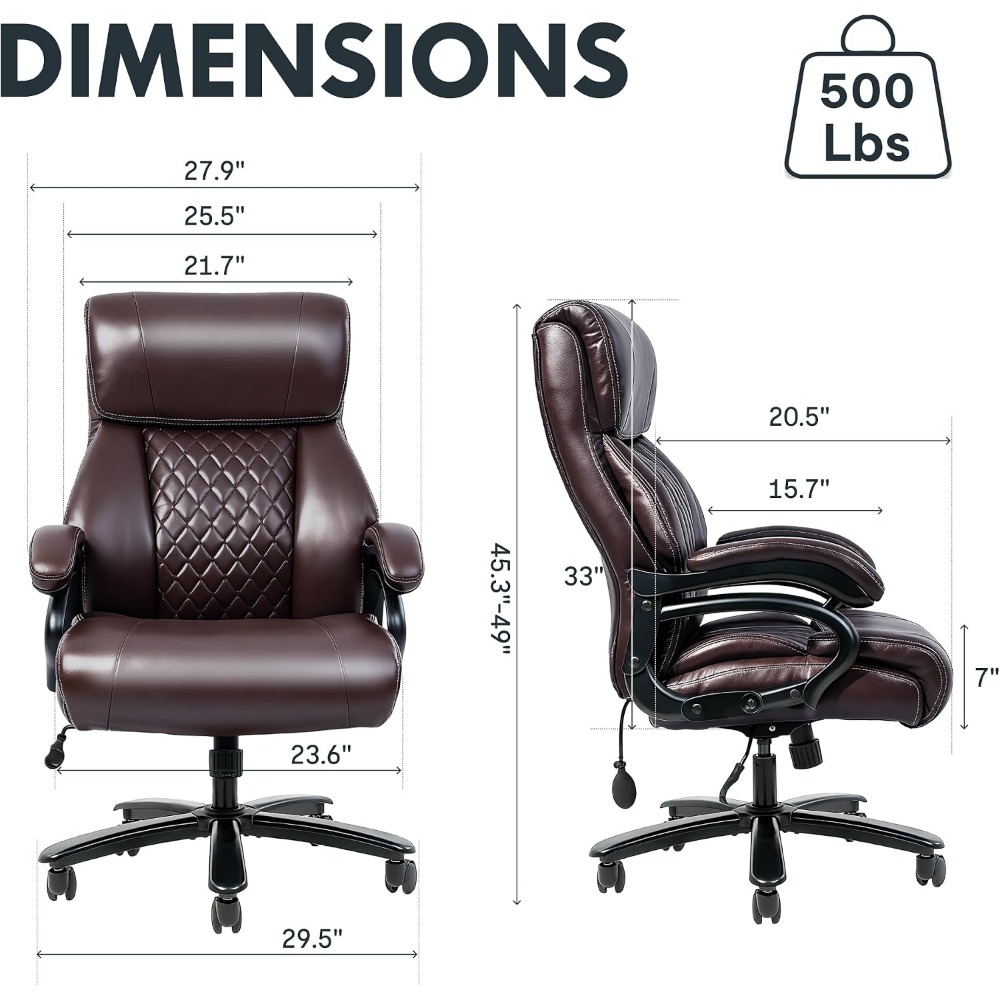 เก้าอี้สำนักงานความจุสูงเพื่อก - Leather Work บทวิจารณ์และราคา