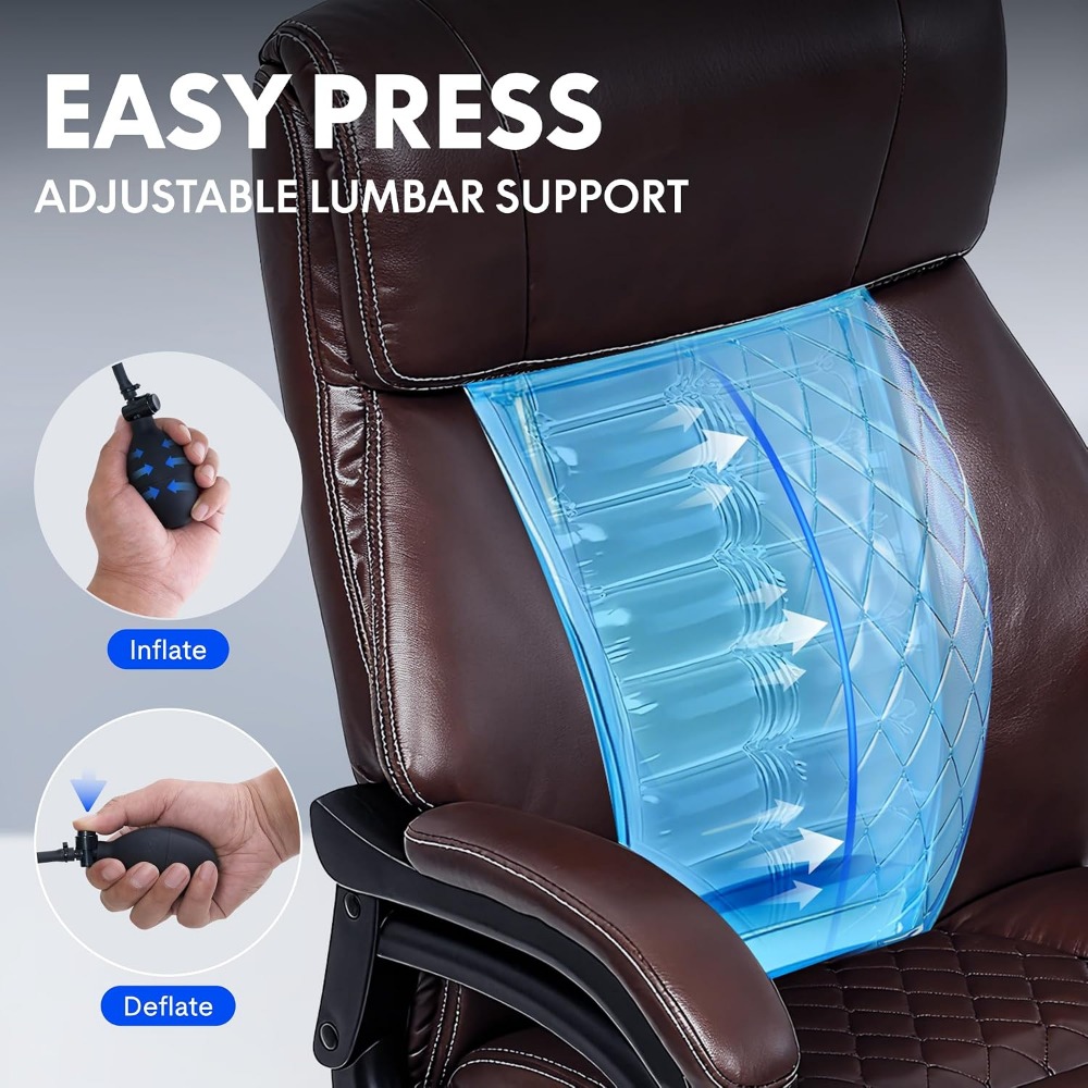 เก้าอี้สำนักงานความจุสูงเพื่อก - Leather Work บทวิจารณ์และราคา