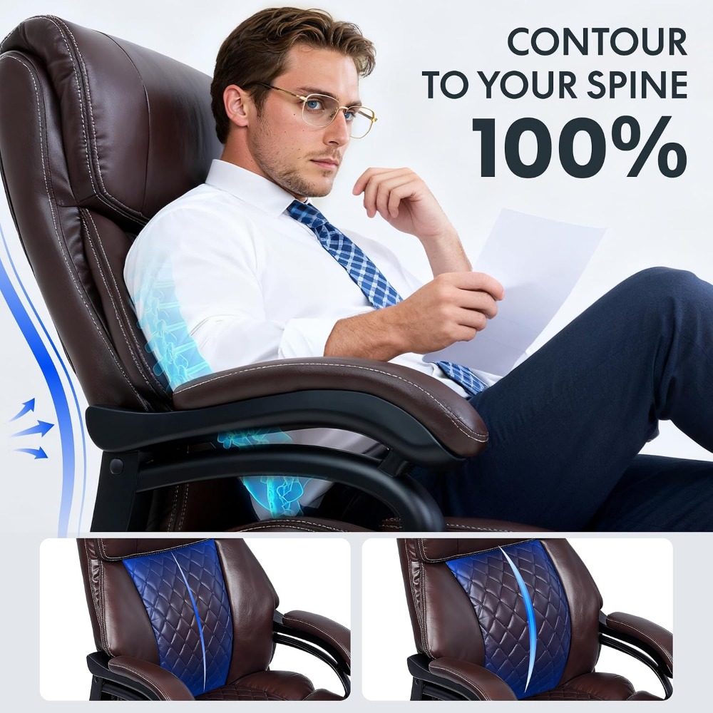 เก้าอี้สำนักงานความจุสูงเพื่อก - Leather Work บทวิจารณ์และราคา