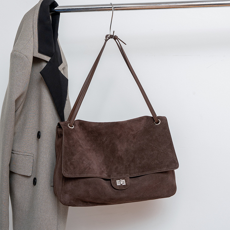 กระเป๋าหนังกลับแท้สะพายไหล่สำห - Leather Work Handbag บทวิจารณ์และราคา